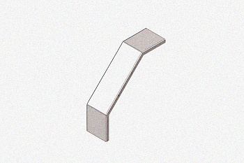 Крышка лотка замкового КЛСЗ 400х65-90 У3 для поворота трассы вниз на 90, окрашенная, S1,0