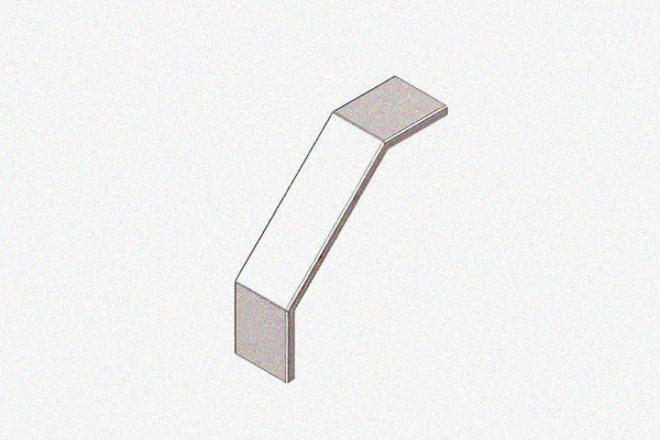 Крышка лотка замкового КЛСЗ 400х65-90 У3 для поворота трассы вниз на 90, окрашенная, S1,0