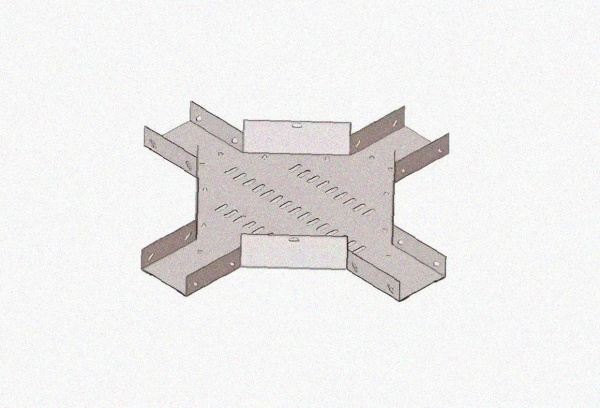 Лоток крестообразный замковый глухой КМЗГ 150х80 УТ1,5, горячее цинкование, S1,5
