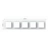 Рамка для пяти розеток Белая Livolo