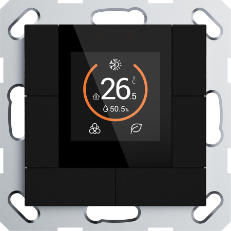 Donel Многофункциональный термостат KNX, 55 мм ЖК-экран, встроенный датчик температуры, 2 входных интерфейса. Функция термостата: HVAC, кондиционер, п