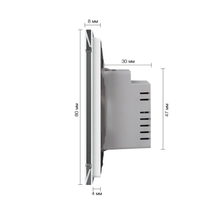 Трехклавишный сенсорный выключатель EU стандарт, 1 пост, цвет белый Livolo