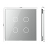 Панель для сенсорного выключателя UK стандарт, 4 клавиши, цвет серый, стекло Livolo