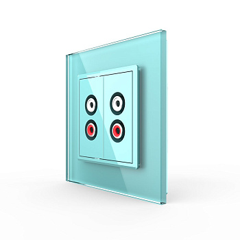 Розетка аудио RCA "2-ой тюльпан" двойная Зеленая Livolo Розетка аудио RCA "2-ой тюльпан" двойная Зеленая Livolo