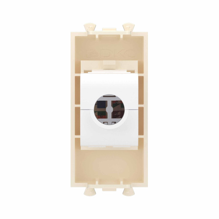 Компьютерная розетка RJ-45 без шторки модульная, кат.6, "Avanti", "Ванильная дымка", 1 модуль DKC