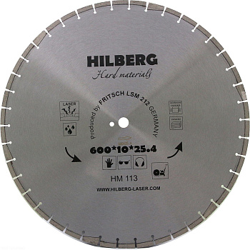 Диск алмазный отрезной 600*25,4*12 Hard Materials Лазер HM113 Hilberg