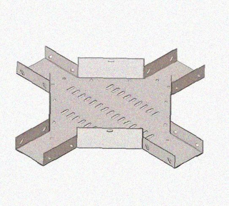 Лоток крестообразный перфорированный КМ 600х50 УТ1,5, горячее цинкование S1,5