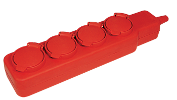 Удлинитель У04В 4 места с защитными крышками IP44 2P+PE/5м 3х1мм2 16А/250В IEK