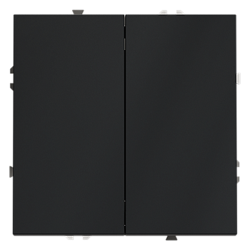 Выключатель с самовозвратом встраиваемый Voltum S70 двухклавишный 10А, (графит)