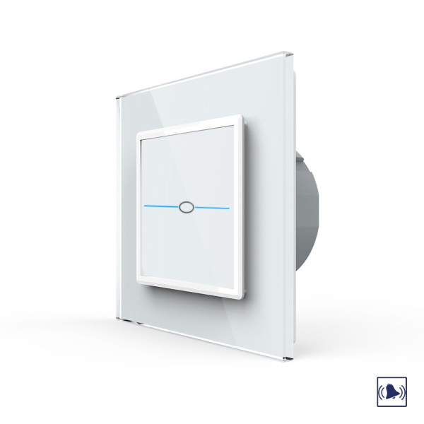 Сенсорный дверной звонок Quadro 1 клавиша 1 модуль Белый Livolo