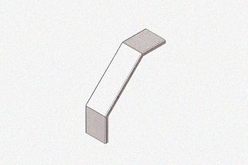 Крышка лотка замкового КЛСЗ 400х200-90 УТ1,5 для поворота трассы вниз на 90, оцинкованный лист S1,0