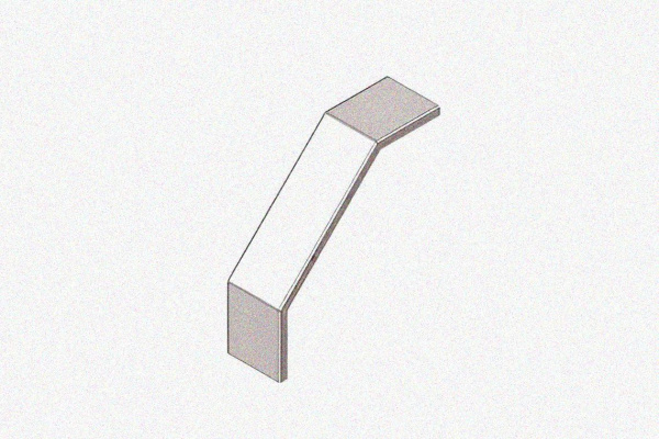 Крышка лотка замкового КЛСЗ 400х200-90 УТ1,5 для поворота трассы вниз на 90, оцинкованный лист S1,0