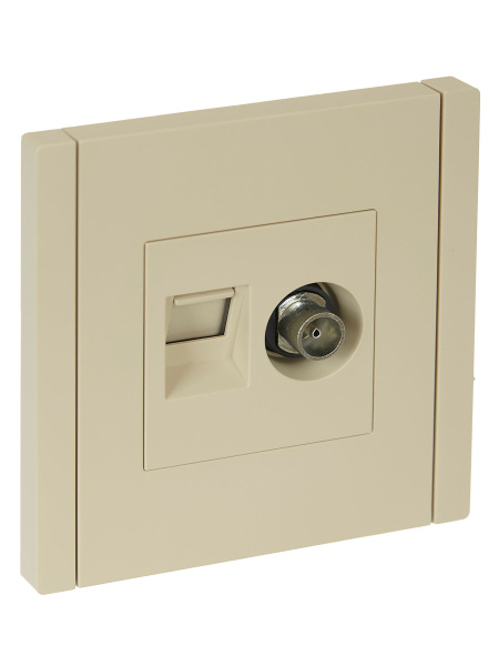 FORTE&PIANO Розетка двойная TV+RJ45 кат.6 FP437 ваниль IEK