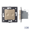 Двухклавишный проходной сенсорный выключатель Module с радиоупр., цвет золотой (механизм) Livolo