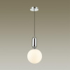 Подвес E27 1*40W (тип лампы СВЕЧА) 220V OKIA хром/белый ODEON LIGHT