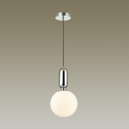 Подвес E27 1*40W (тип лампы СВЕЧА) 220V OKIA хром/белый ODEON LIGHT