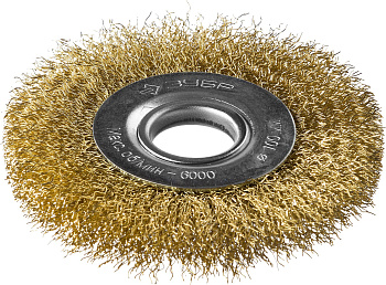 Профессионал. Щетка дисковая для УШМ, витая стальная латунированная проволока 0,3мм, 100х22мм ЗУБР