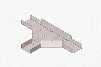 Лоток тройниковый замковый перфорированный ОТЗ 75х65 УХЛ1, горячее цинкование, S1,5