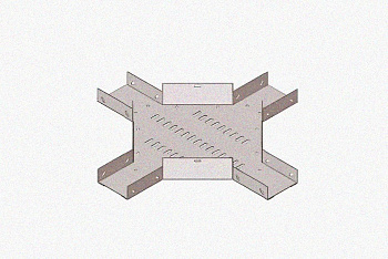 Лоток крестообразный замковый глухой КМЗГ 500х65 УХЛ1 горячее цинкование, S1,5