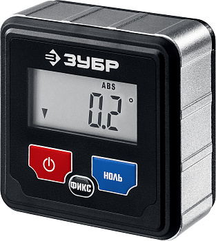 МИКРО уровень-уклономер электронный, Магнитный, Диапазон 4х90°, Точность ±0,1°, 3 кнопки,HOLD,Автоповорот,Подсветка, Профессионал ЗУБР