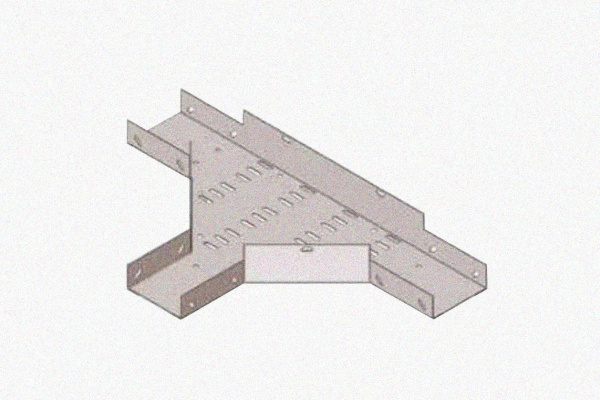 Лоток тройниковый замковый перфорированный ОТЗ 75х65 УХЛ1, горячее цинкование, S1,5