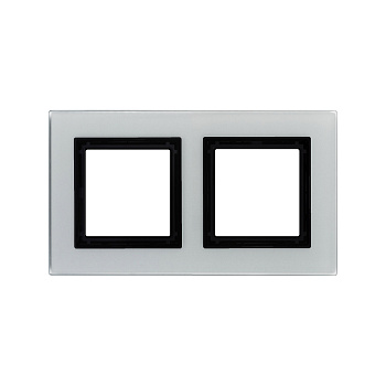 Рамка из натурального стекла, "Avanti", светло-серая, 2 поста (4 мод.) DKC