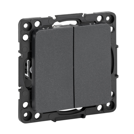 Стокгольм Механизм Выключателя 2-кл, 10А черный EKF