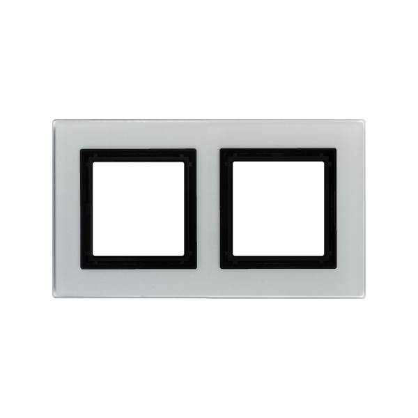Рамка из натурального стекла, "Avanti", светло-серая, 2 поста (4 мод.) DKC
