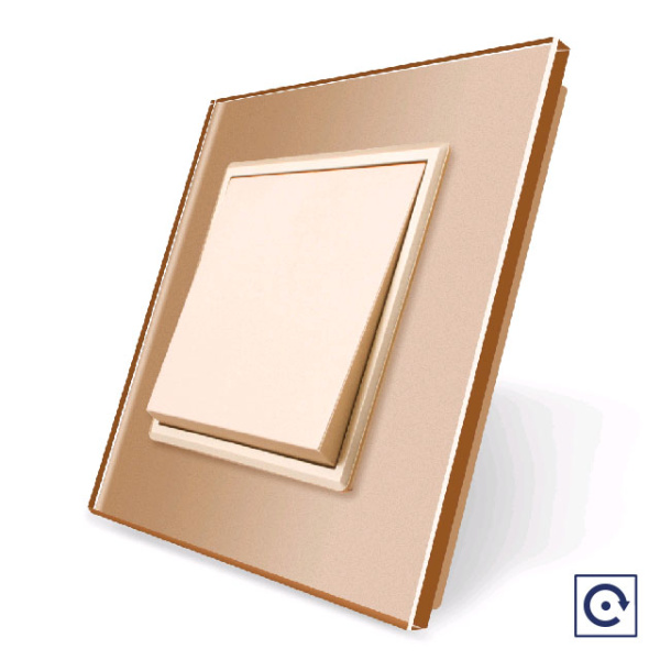 Механический выключатель звонкового типа 1 клавиша Золотой Livolo