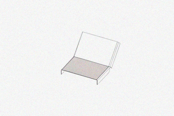 Крышка лотка КЛП 150х65-45 УХЛ1 для поворота трассы вверх на 45, оцинкованный лист S1,5