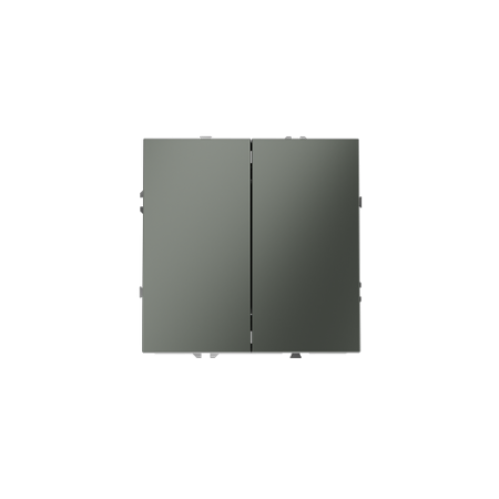 Проходной переключатель встраиваемый Voltum S70 двухклавишный 10А, (титан)