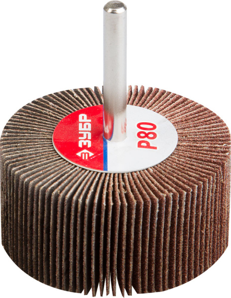 D 60x30 мм, P80, круг шлифовальный лепестковый ЗУБР D 60x30 мм, P80, круг шлифовальный лепестковый ЗУБР