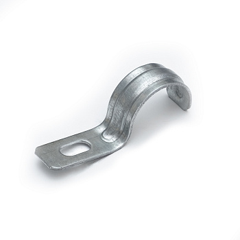 Скоба металлическая однолапковая усиленная противопожарная СМОУ d25-26 мм (100 шт/уп) Промрукав