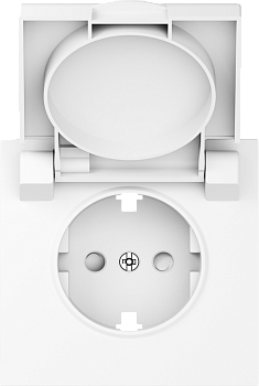 Donel S08 глянцевый белый накладка для розетки Schuko с заземлением, с крышкой, 16A 250 В~, серия DB