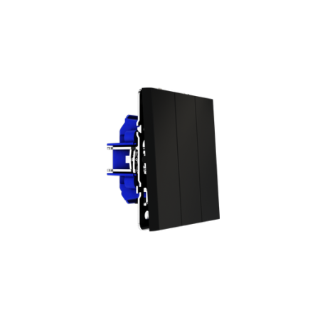 Выключатель встраиваемый Voltum S70 трехклавишный 10А, (черный матовый)