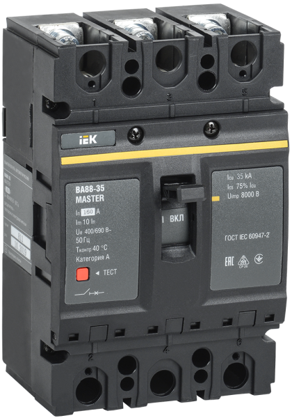 Выключатель автоматический ВА88-35 3П 160А 35кА MASTER IEK Выключатель автоматический ВА88-35 3П 160А 35кА MASTER IEK