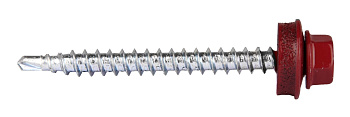 Саморезы СКД кровельные, RAL 3005 темно-красный, 50 х 4.8 мм, 250 шт, для деревянной обрешетки, Профессионал ЗУБР