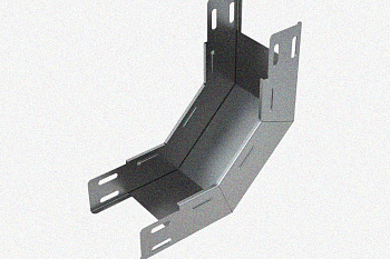 Лоток замковый глухой КПЗГ 100х100-90 УТ1,5 для поворота трассы вверх на 90, оцинкованный лист S1,5