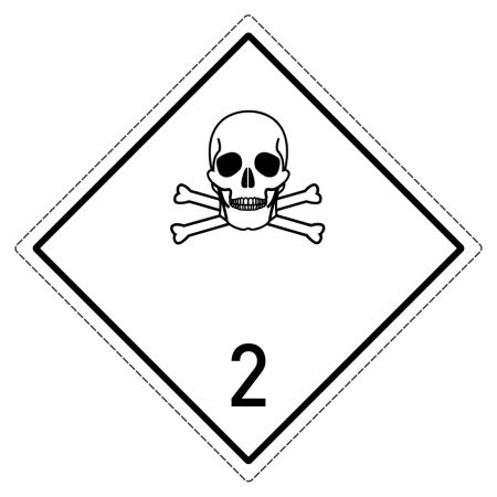 Знак опасности 2,2 "Ядовитый газ" 250х250 мм, пленка самоклеящаяся ГОСТ 19433-88 EKF