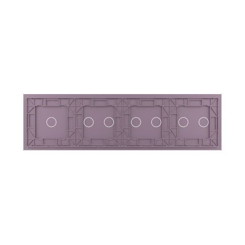 Панель для четырех сенсорных выключателей, 7 клавиш (2+2+2+1), цвет розовый, стекло Livolo фото 4