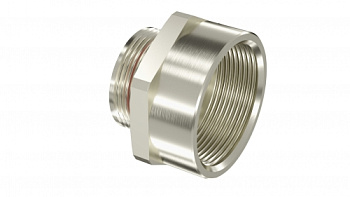 Взрывозащищенный Ex d e переходник. Тип В. "наруж.резьб" М20х1,5 - "внутр.резьб" M32х1,5. Никелированная латунь. IP66/67/68 DKC