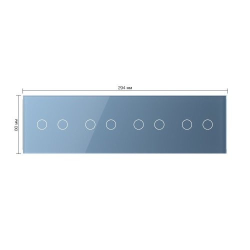 Панель для четырех сенсорных выключателей, 8 клавиш (2+2+2+2), цвет синий, стекло Livolo фото 2