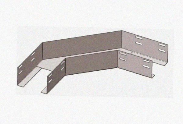 Лоток угловой замковый глухой КГЗГ 250х150-90 УХЛ1 поворот на 90, горячее цинкование, S1,5