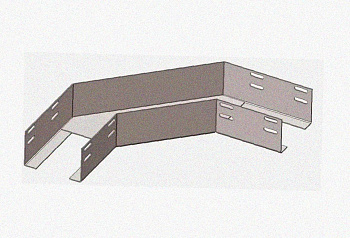 Лоток угловой замковый перфорированный КГЗ 300х65-90 УТ1,5 поворот на 90, горячее цинкование, S1,5