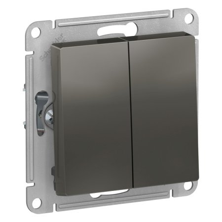 ATLASDESIGN 2-клавишный ПЕРЕКЛЮЧАТЕЛЬ, сх.6/2, 10АХ, механизм, СТАЛЬ Schneider Electric