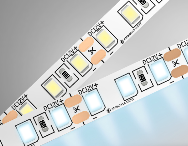 Светодиодная лента GS1103 2835 120Led/ 9.6W m/ 12V IP20 6500K/ 5000*8*1.2mm/ кратность резки 25mm (2 конт.) Ambrella Light