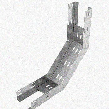 Лоток перфорированный КП 100х50-90 УТ1,5 для поворота трассы вверх на 90, оцинкованный лист, S0,9