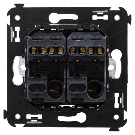 Выключатель двухклавишный в стену, "Avanti", "Закаленная сталь" DKC