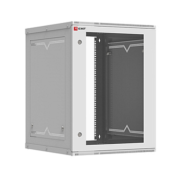 Шкаф телекоммуникационный настенный разборный 15U (600х650) дверь стекло, Astra серия PROxima EKF