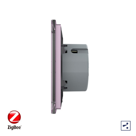 Сенсорный проходной выключатель ZigBee (Wi-Fi) 1 клавиша 1 пост Розовый Livolo